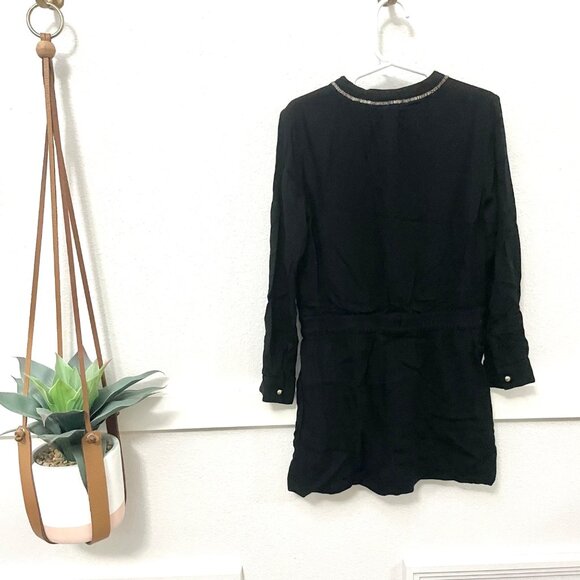 Chloe Girls Mini Me Black Beaded Runway Long Sleeve Dress Size 8 - Picture 5 of 7